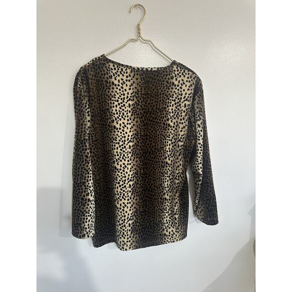 Vintage 80s Women’s Needle And Threads Leopard Sweater Retro Shoulder Pads Large - Picture 2 of 3